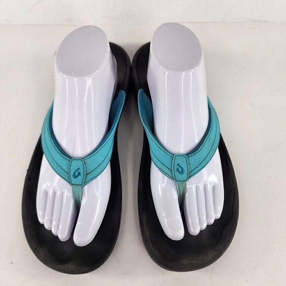 OluKai Ohana women's Thong Flip Flops US 11 Blue Slip On Slide Sandals - Picture 5 of 10